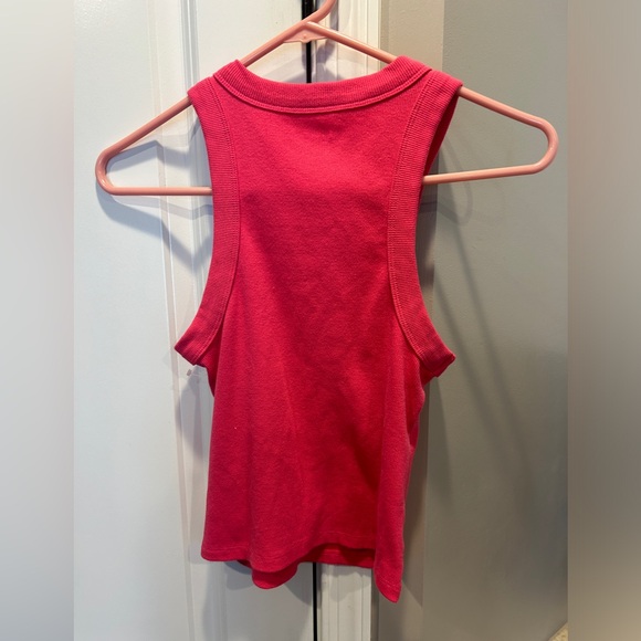 Old Navy Pink Ribbed Sleeveless Racerback Tank Top Women’s Small - Picture 2 of 7